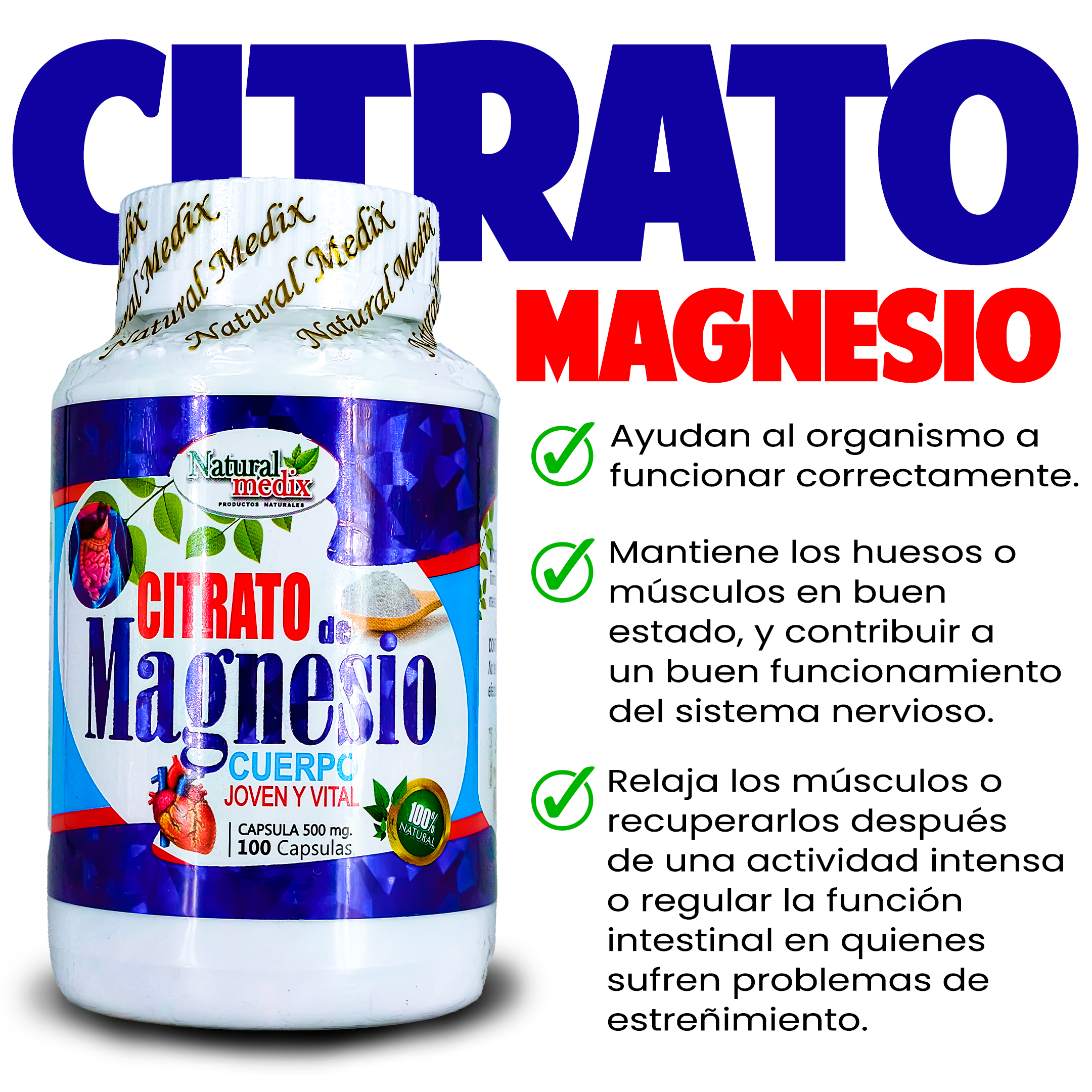 Citrato de magnesio 100 caps